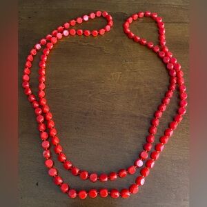Vintage Red Beaded Necklace ❤️